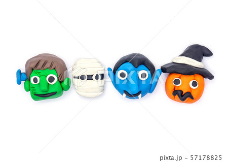 Play dough Dracula and Pumpkin and Mummy Monster 57178825