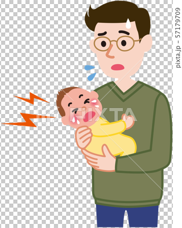 Crying baby and dad 57179709
