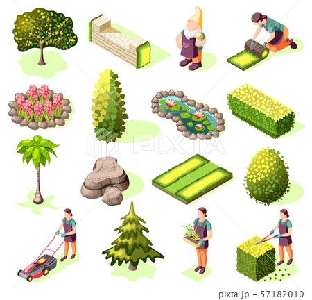 Landscaping Isometric Icons 57182010