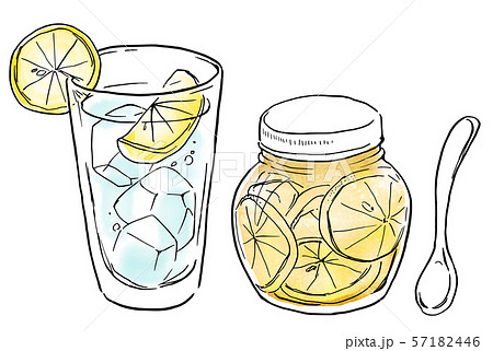 酒 ウィスキー レモンサワーのイラスト素材 57182446 Pixta