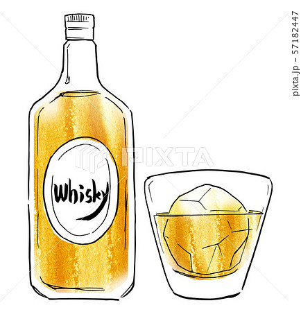 酒 ウィスキー レモンサワーのイラスト素材 57182447 Pixta