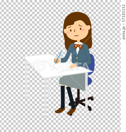 個別指導塾女子生徒困り顔 57183152