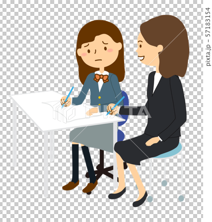 Tutoring school girl face and female teacher 57183154