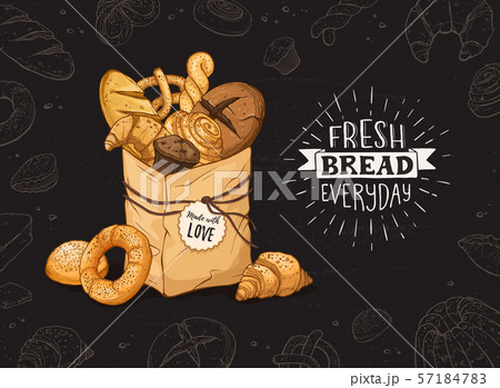 Fresh Bread Poster Vector Ilustration Fresh Bread Poster Vector Ilustration 57184783