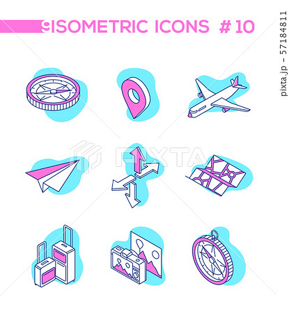 Traveling and location - line design style isometric objects Traveling and location - line design style isometric objects 57184811
