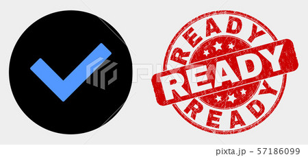 Vector Validated Tick Icon and Grunge Ready Seal Vector Validated Tick Icon and Grunge Ready Seal 57186099