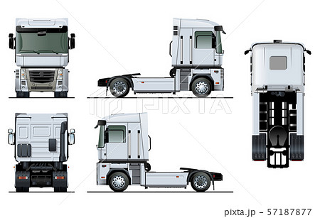 Vector semi-truck template isolated on white 57187877