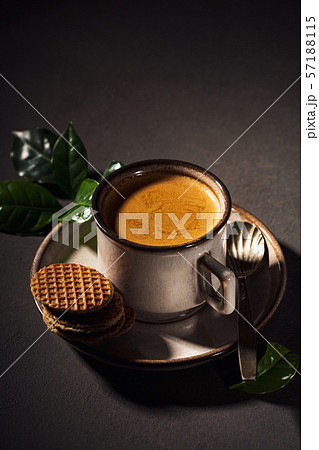 Coffee in brown cup Coffee in brown cup 57188115