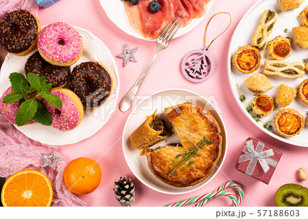 Christmas dinner party table 57188603