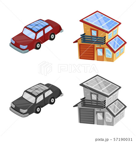 Isolated object of innovation and technology logo. Collection of innovation and nature stock vector 57190031