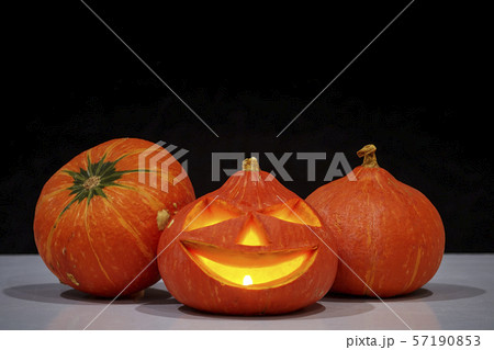 Halloween pumpkin jack in black background Halloween pumpkin jack in black background 57190853