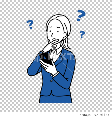 スマホを操作する女性 困惑 スマホを操作する女性 困惑 57191183