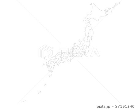 日本地図　線画 57191340