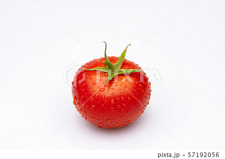 Tomato isolated on white water drops 57192056