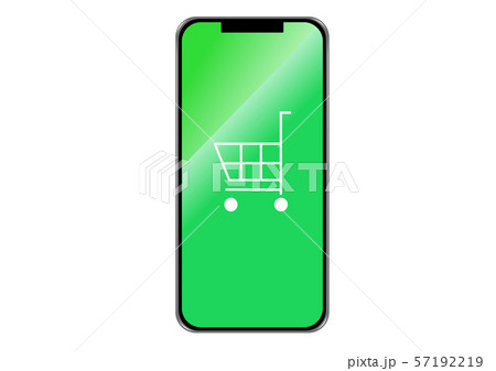 全画面液晶　スマートフォン　ショッピング　リアルタッチ　グリーン 57192219