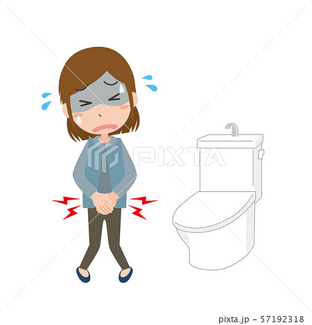 便秘　トイレ　腹痛　女性 57192318