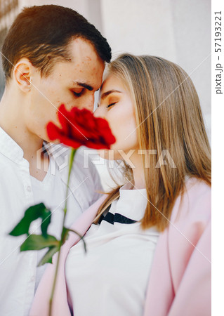 cute couple in a city 57193221