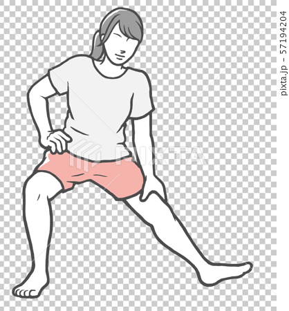 Stretching legs Women Stretch - Stock Illustration [57194204] - PIXTA