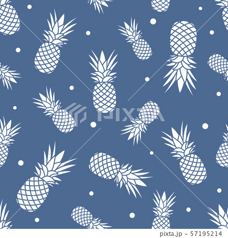 Seamless pattern with pineapples Tropical fruit. 57195214