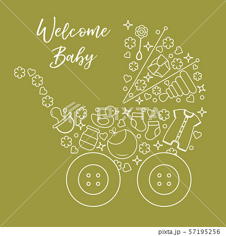 Newborn baby vector illustration Baby stroller 57195256