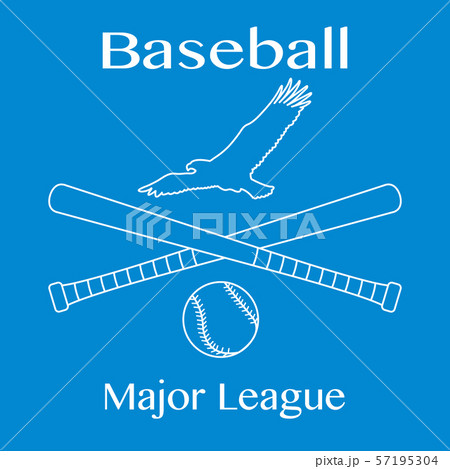 Baseball bats, ball and eagle Vector illustration 57195304