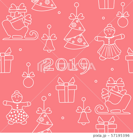Seamless pattern with christmas, new year symbols 57195396