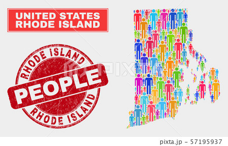 Rhode Island State Map Population Demographics and Grunge Seal Rhode Island State Map Population Demographics and Grunge Seal 57195937