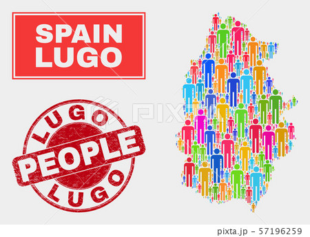 Lugo Province Map Population People and Grunge Stamp Seal 57196259