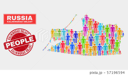 Kaliningrad Region Map Population People and Textured Seal 57196594