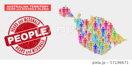 Heard and McDonald Islands Map Population People and Textured Watermark 57196671