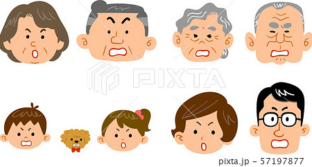 家族の表情 怒り顔のイラスト素材
