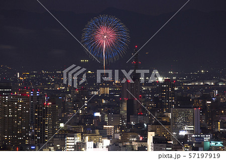 愛知県清須市 尾張西枇杷島まつり花火大会の写真素材