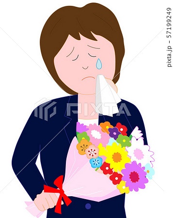 ビジネスウーマンにお祝いの花束が贈られた。 57199249