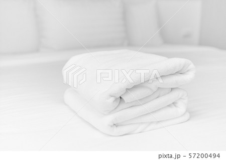 The white towels were neatly folded and placed on The white towels were neatly folded and placed on 57200494