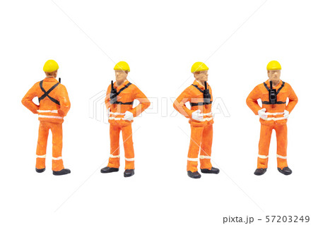 Railway shunter standing and posing in posture isolated on white background. Railway shunter standing and posing in posture isolated on white background. 57203249