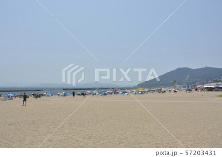 兵庫県 須磨の海水浴ビーチの写真素材