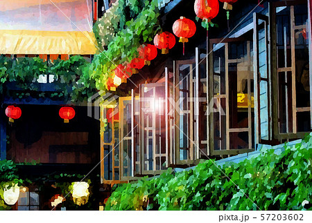 台湾　観光イメージAmei Chajiuguan　九份老街 57203602