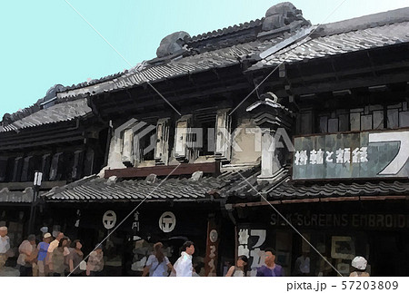 日本 川越 観光イメージのイラスト素材