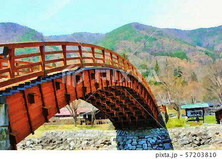 日本 奈良井宿 木曽の大橋 観光イメージ 日本 奈良井宿 木曽の大橋 観光イメージ 57203810