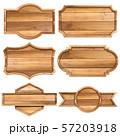 Set of wooden sign isolated on white background. 57203918