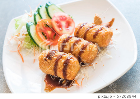 Fried Potatoes with Tonkatsu Sauce Fried Potatoes with Tonkatsu Sauce 57203944