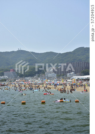 兵庫県 須磨の海水浴ビーチの写真素材