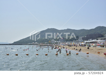 兵庫県 須磨の海水浴ビーチの写真素材