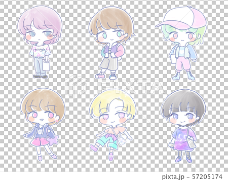 ジェンダーレス ゆめかわピーポー のイラスト素材