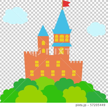 中世ヨーロッパ風のお城のイラスト素材