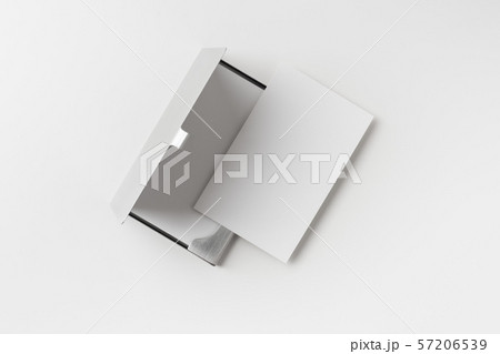 top view of business card with case on white 57206539