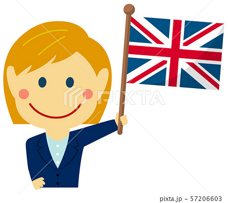 人種と国旗 ビジネスマン 会社員 女性 上半身イラスト イギリスのイラスト素材 57206603 Pixta