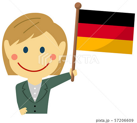 人種と国旗 ビジネスマン 会社員 女性 上半身イラスト ドイツのイラスト素材