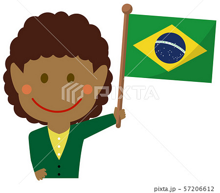 人種と国旗 ビジネスマン 会社員 女性 上半身イラスト ブラジルのイラスト素材 57206612 Pixta