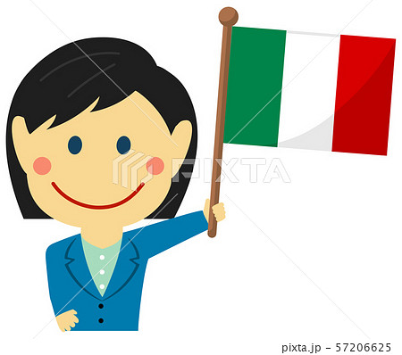 人種と国旗 ビジネスマン 会社員 女性 上半身イラスト イタリアのイラスト素材